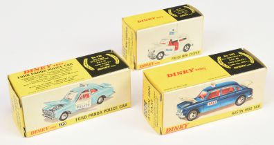 Dinky Toys Empty Boxes To Include (1) 250 "Police" Mini Cooper, (2) 270 "Police" Ford Escort Pand...