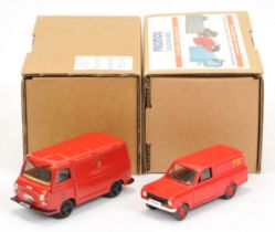 Promod Resin/White Metal A Pair (1) "Royal mail" HA Van - Red and (2) "Royal Mail" Morris J4 Van - R