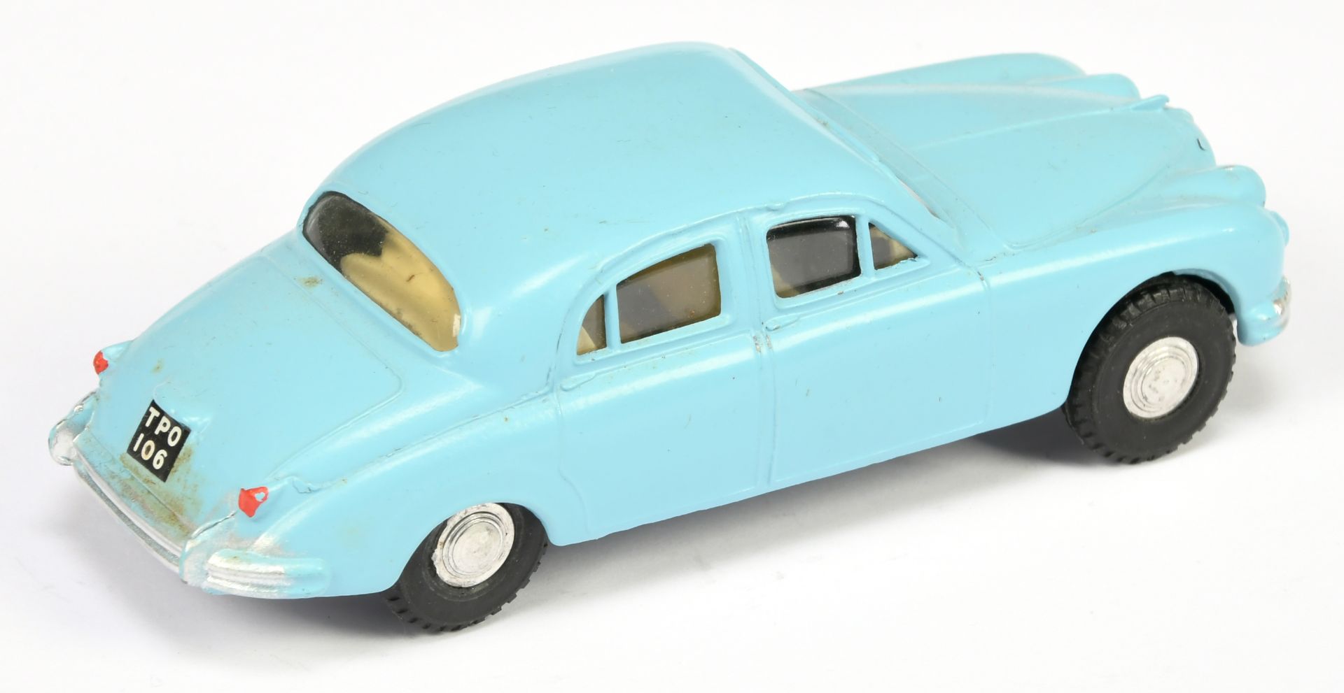 Triang Spot On 114 Jaguar 3.4 Litre Saloon - Light blue body, cream interior and steering wheel, ... - Bild 2 aus 2