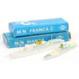 Mercury 457 M/N Bianca Liner - white, blue, yellow, black and 458 M/N Franca C - white, pale yell...