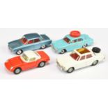 Corgi Toys Group of 4 To Include (1) Austin A60 "Motor School" Car - Light Blue, (2) Rover 2000 s...