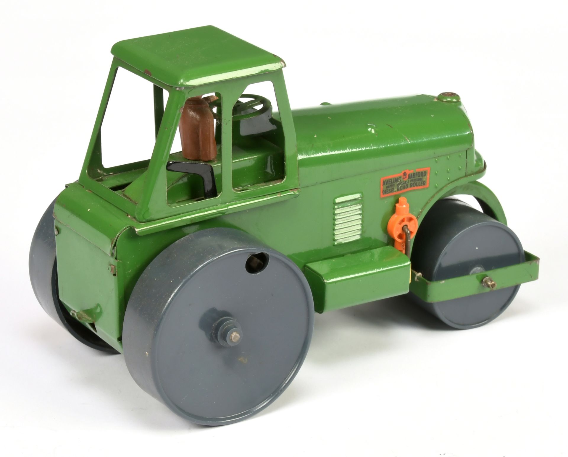 Triang Minic Clockwork M108 Road roller Large Scale - Green with Grey rollers and figure driver -... - Bild 2 aus 2