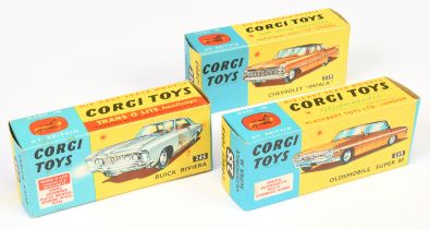 Corgi Toys Empty Boxes to Include (1) 220 Chevrolet Impala, (2) 235 Oldsmobile Super 88 and (3) 2...