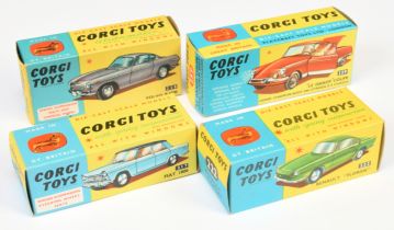 Corgi Toys Empty Boxes to Include (1) 217 Fiat 1800, (2) 222 Renault Floride, (3) 228 Volvo P1800...