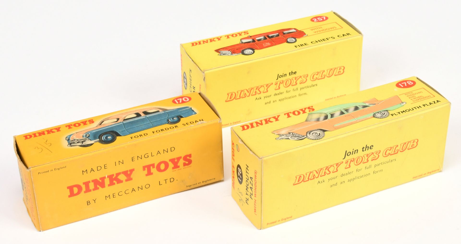 Dinky Toys Empty Boxes To Include (1) 170 Ford Fordor Sedan with Red and cream colour spot, (2) 1... - Image 2 of 2