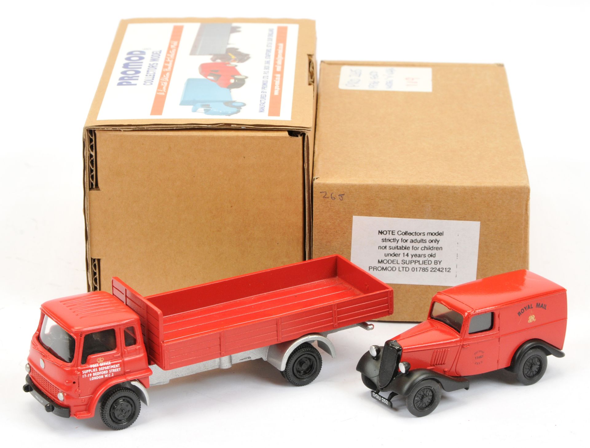 Promod Resin/White Metal A Pair (1) "Royal Mail" Ford Type y - Red and (2) " Post Office Supplies...