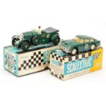 Scalextric Slot Cars A Pair (1) - MM/C64 bentley - Green with Racing No.1 and (2) E/3 Aston marti...