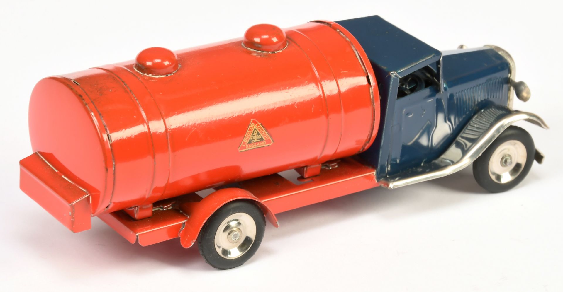 Triang Minic Clockwork 15M Petrol tanker - Blue cab, red back, Chrome trim and hubs - Image 2 of 2