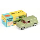 Corgi Toys 450 Austin Mini Van - Green body, red interior, silver trim and spun hubs 