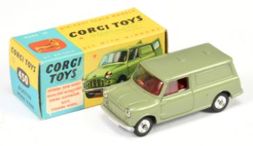 Corgi Toys 450 Austin Mini Van - Green body, red interior, silver trim and spun hubs