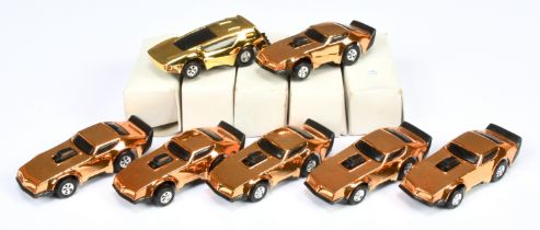 Mego Speed Burners a group of plastic pull-back issues (circa 1977) includes 6 x dark gold, black...