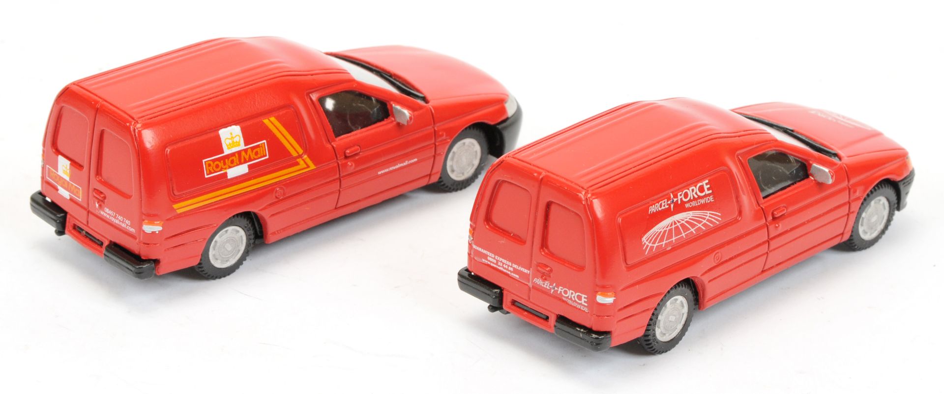 Promod Resin/White Metal Ford Escort  Van A Pair (1) "Royal mail" - Red and (2) "Parcel Force" - Re - Image 2 of 2
