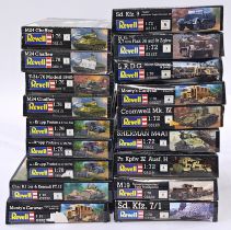 Revell, a mixed boxed model kit group of 1/72 scale Tanks and trucks to include, #03195 Sd. Kfz. ...