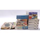 Dinky, Landex and similar, a mixed boxed group of 1/72 and similar scale Planes and Tanks to incl...
