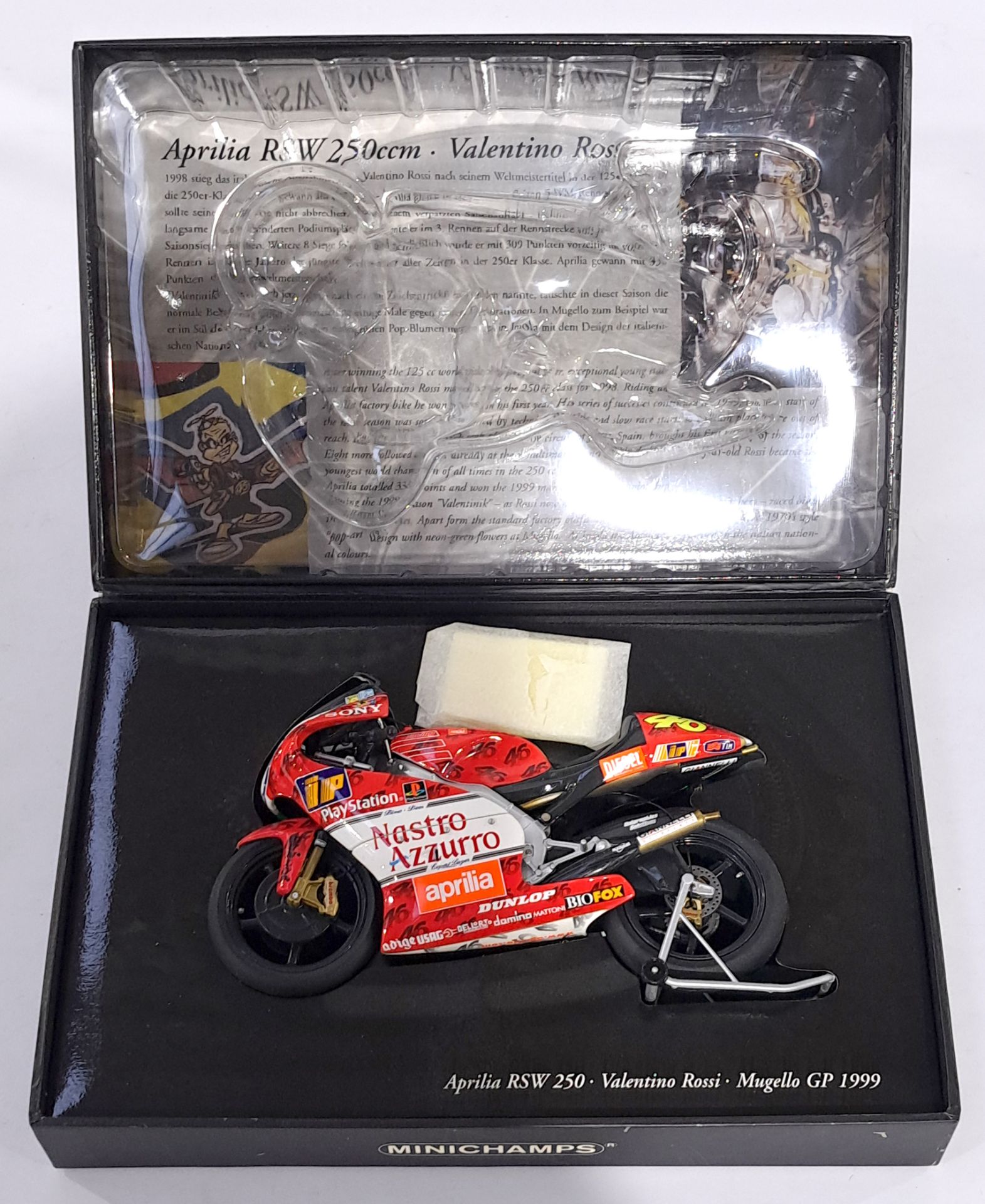 Minichamps 122990046 - "Valentino Rossi Collection" - (1/12 Scale) Aprilia RSW 250 - "Mugello GP ...