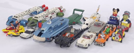 Corgi, Matchbox, Dinky and similar a mixed TV & Film unboxed group to include Corgi 007 Aston Mar...