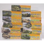 Dragon Models a boxed 1/72 scale group of tanks to include 7227 Bergepanzer Tiger (P), 7238 Jagdp...