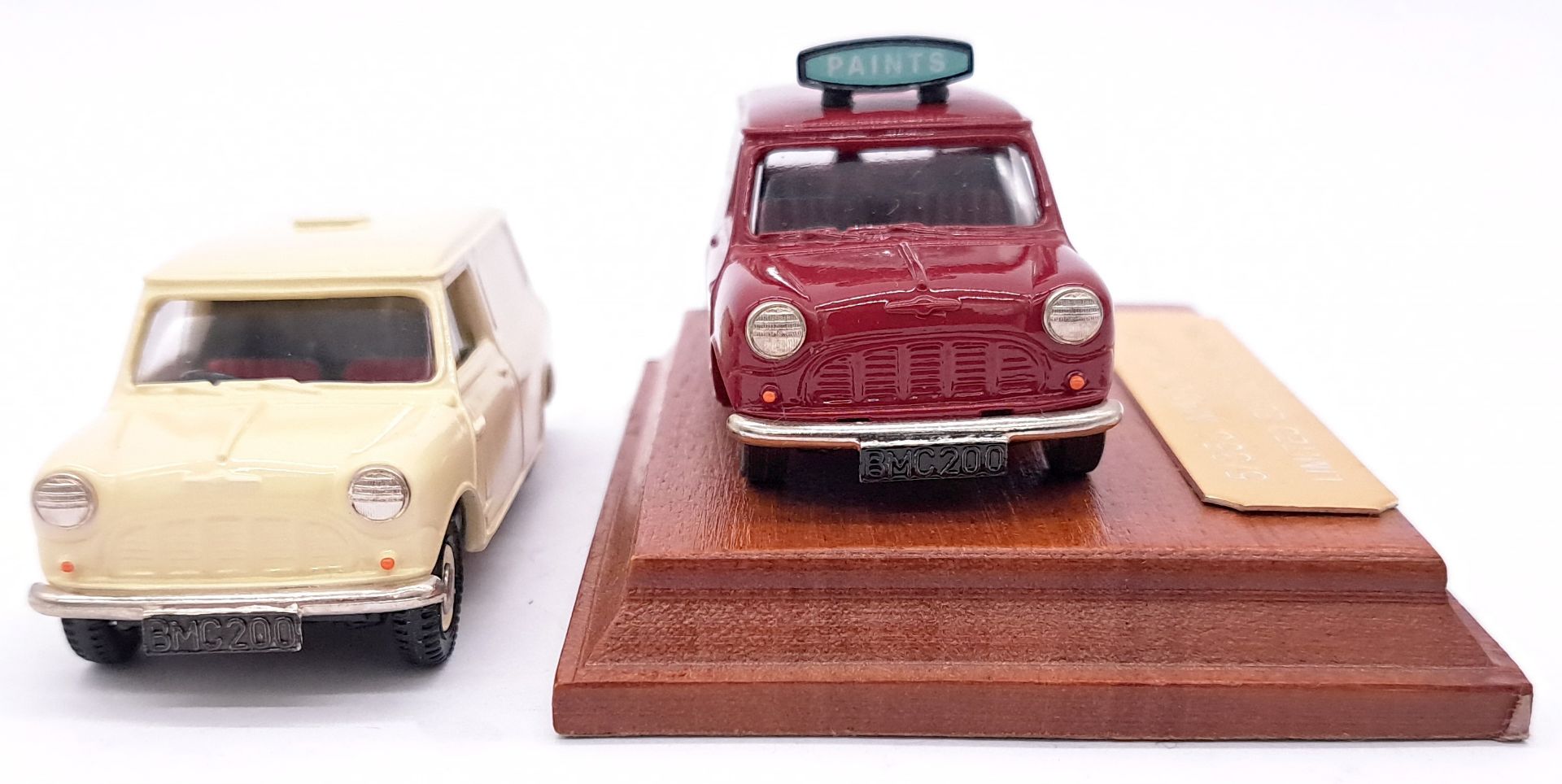 BMC, British Motoring Classics, a boxed pair of white metal commercial Mini models - Image 2 of 5