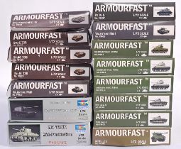 Armourfast and Trumpeter, a mixed boxed model kit group of 1/72 scale Tanks and Trucks to include...