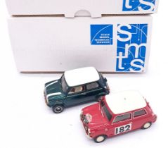 SMTS "Voiturette", a boxed pair of white metal Mini Cooper Rally models