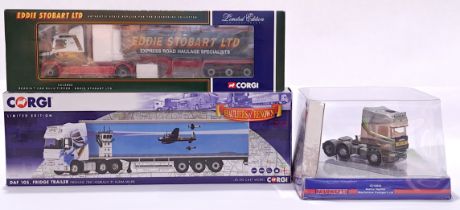 Corgi a trio of Trucks & Trailers to include Hauliers of Renown CC1422, Corgi  CC12802 Eddie Stob...