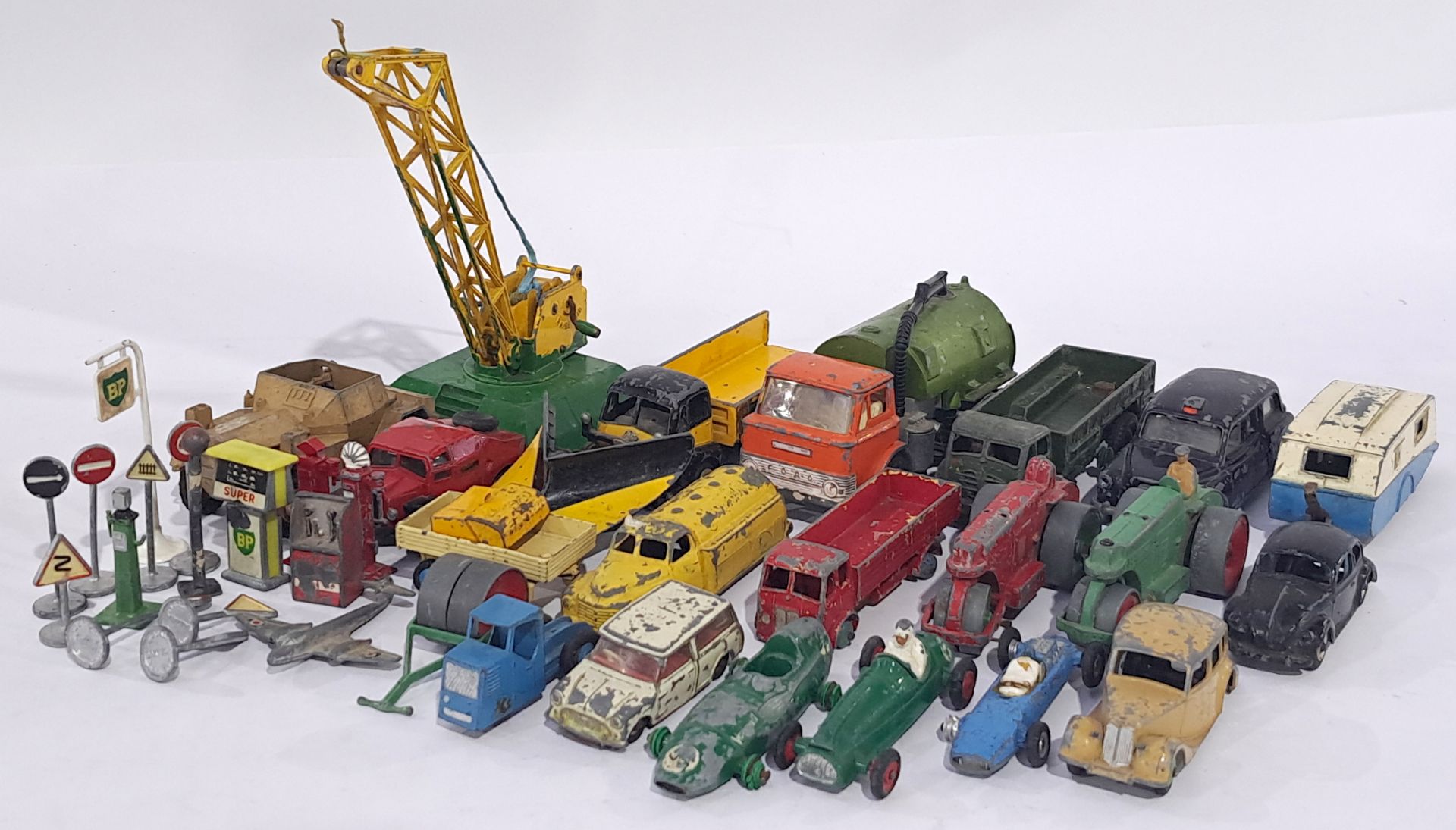 Dinky and similar, a mixed unboxed group to include Britains Scout Car "Daimler Mk.II", Dinky Joh...