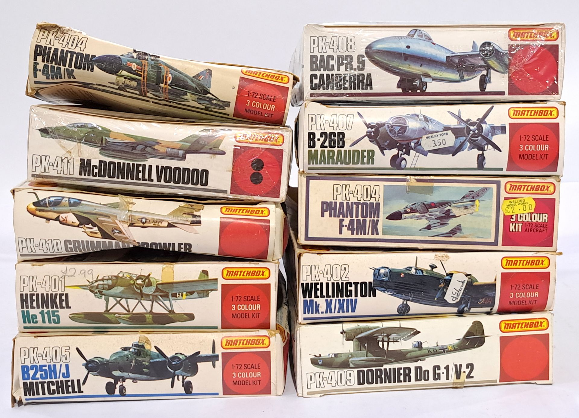 Matchbox a mixed boxed group of 1/72 scale tanks to include PK-402 Wellington Mk.X/XIV, PK-404 Ph...