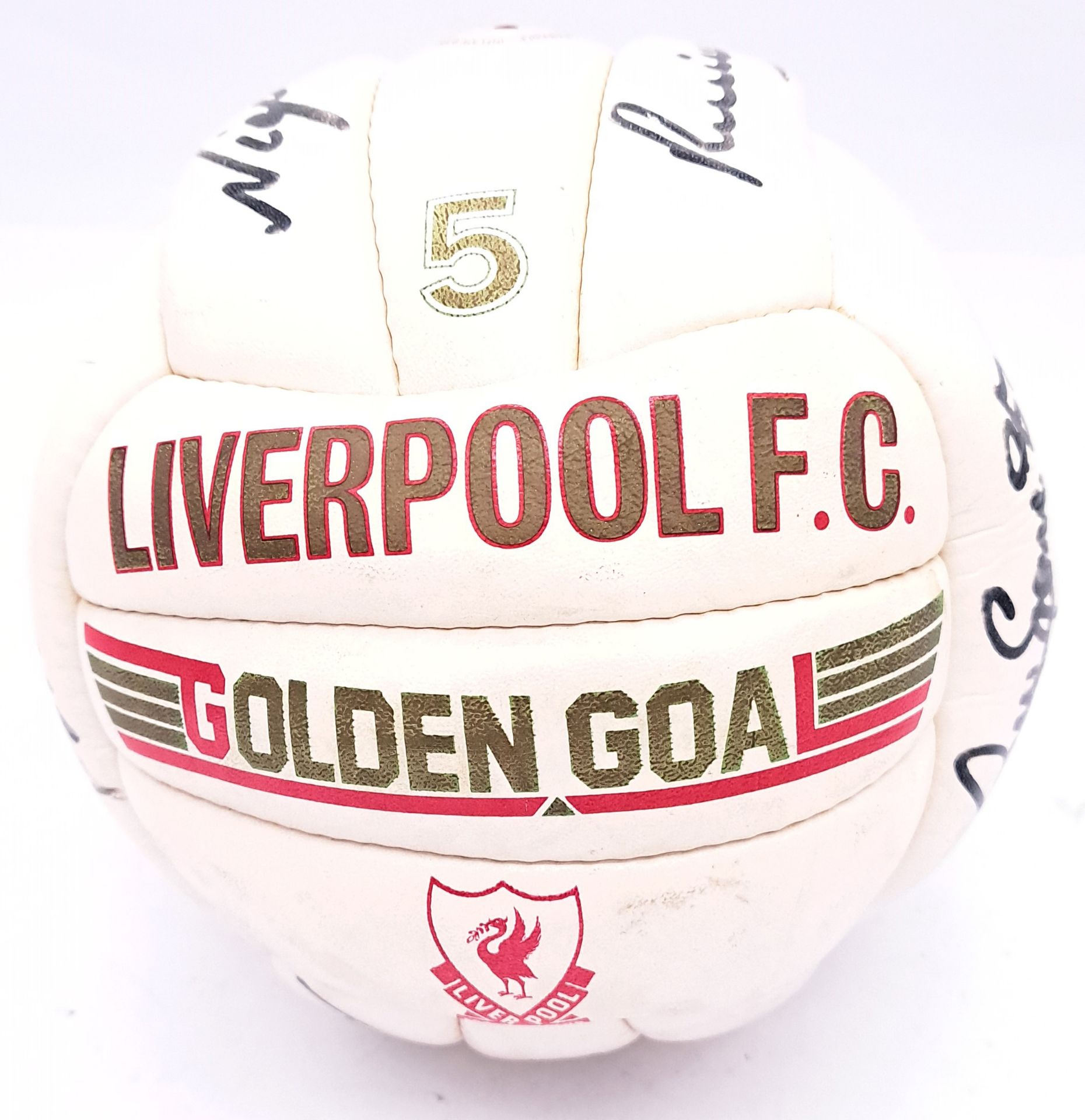 Football related Signed Liverpool FC "Golden Goal" size 5 signed football
