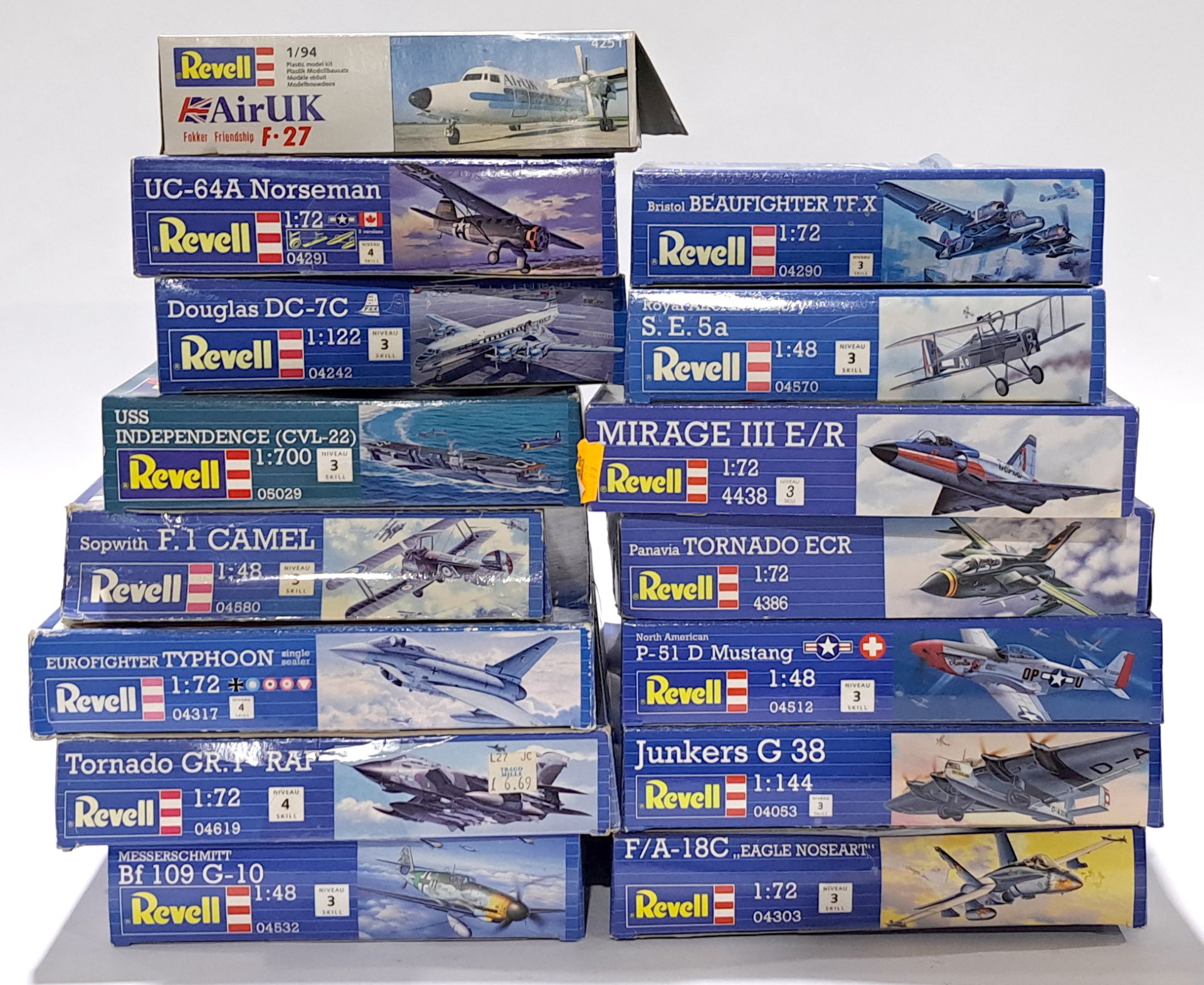 Revell, a mixed boxed group of 1/72 and similar scale Planes and similar to include #04290 Bristo...