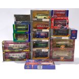 Corgi and similar, a mixed boxed group of Buses & Trams to include, Solido No.4401 Bus Renault TN...
