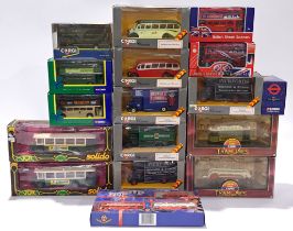 Corgi and similar, a mixed boxed group of Buses & Trams to include, Solido No.4401 Bus Renault TN...