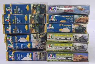 Italeri a mixed boxed mainly tanks and similar group, of 1/72 scale tanks to include No.23 M-8 Gr...