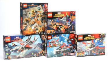 Lego Marvel Comics Super Hero group (1) 76127 Captain Marvel and the Skrull Attack (2) 76128 Spid...