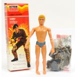 Palitoy Action Man Vintage Combat Division Soldier - dynamic body with combat uniform and SLR rif...