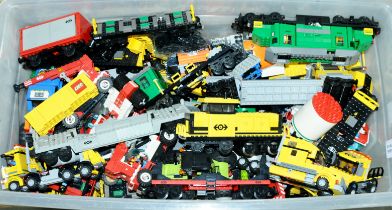 Lego an unboxed quantity including model Railway, Locomotives, Cargo Trains, plus various accesso...