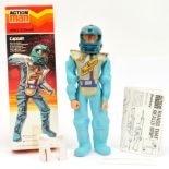 Palitoy Action Man vintage Space Ranger Captain 12" figure, Fair to Good (head detached) complete...