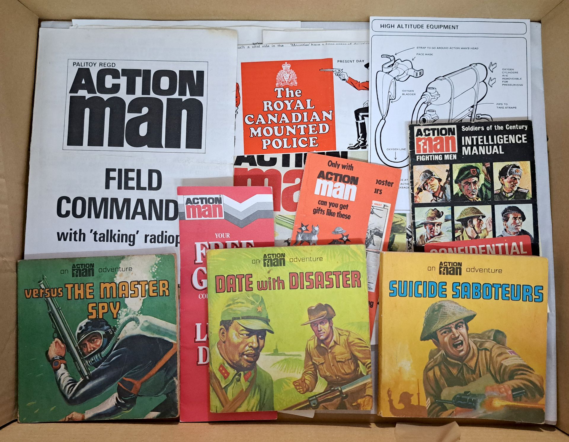 Palitoy Action Man Vintage group of various Instruction Leaflets / Ephemera / Catalogues to inclu...