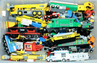 Lego an unboxed quantity including model Railway, Locomotives, Cargo Trains, plus various accesso...