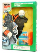 Palitoy vintage Action Man Police Motorcycle outfit, Mint, UNUSED, within Good Plus sealed packag...