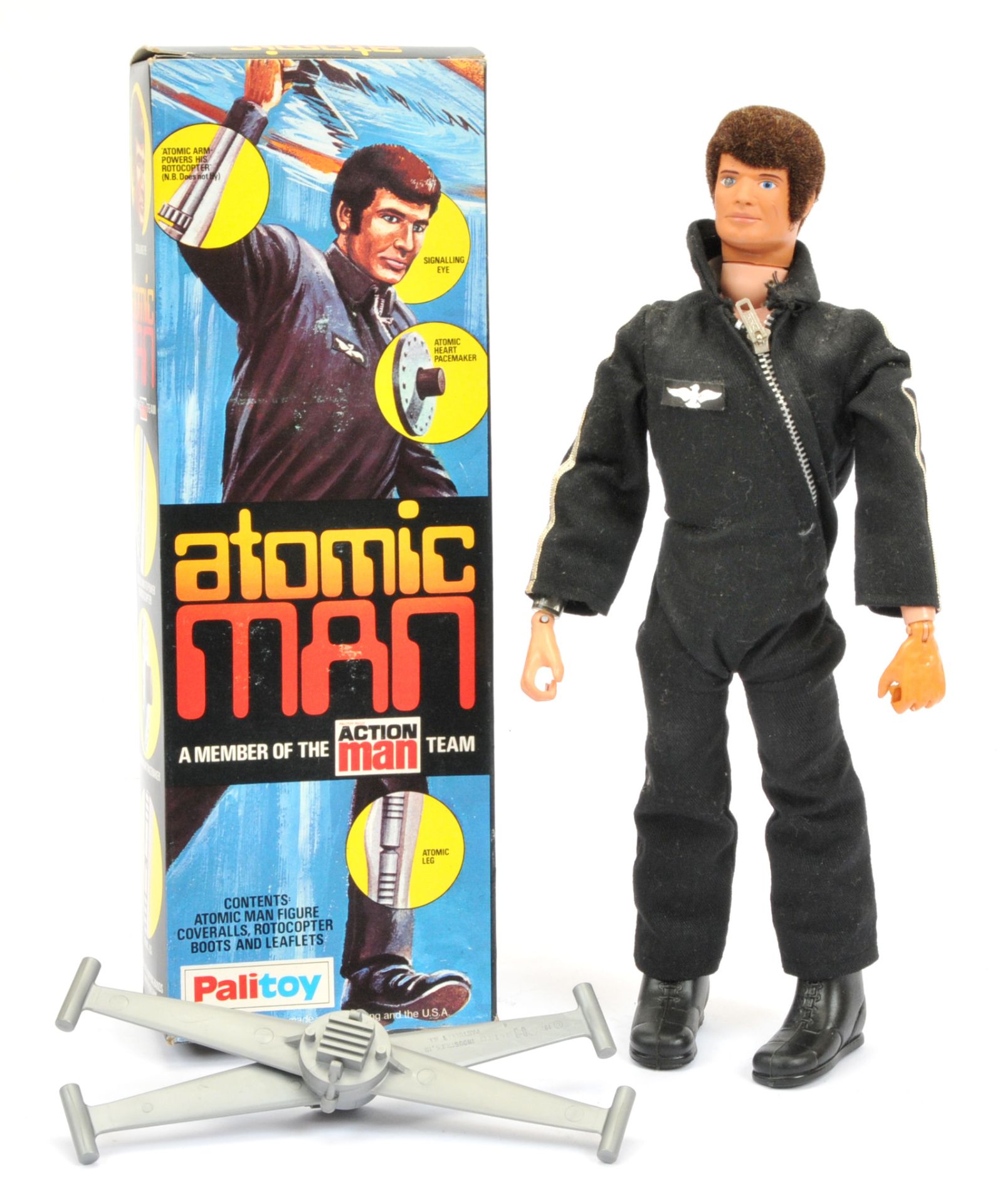Palitoy Action Man vintage Atomic Man, Good, within a Fair Plus to Good box.
