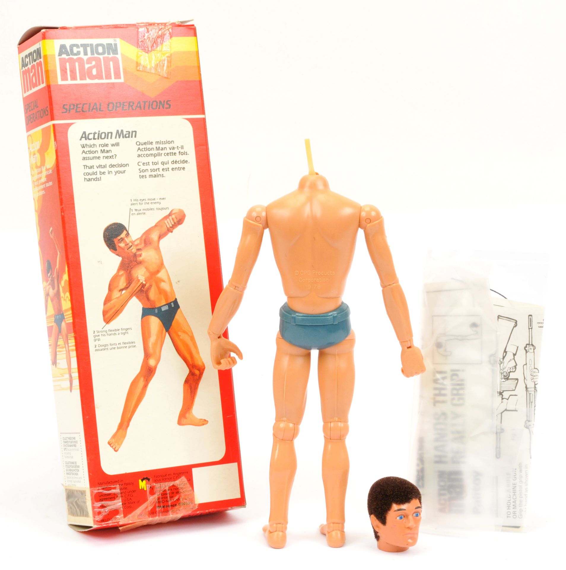 Palitoy Miro-Meccano (Anglo French) Action Man vintage Special Operations figure, Eagle-Eye, head... - Image 2 of 2