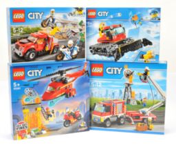 Lego City sets x 4 includes 60111 Fire Fighter Utility Truck, 60137 Police Chase, 60222 Snow Groo...