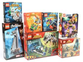 Lego Marvel Comics Super Hero group (1) 76099 Black Panther Rhino Face Off By The Mine (2) 40334 ...