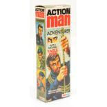 Palitoy Action Man EMPTY Adventurer. Condition is Fair (seam is opening slightly).