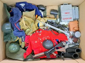 Palitoy Action Man vintage unboxed group of loose accessories to include part outfits, boots, rif...