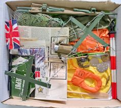 Palitoy Action Man vintage, unboxed group of part accessories including Base camp - Tent, Mine De...