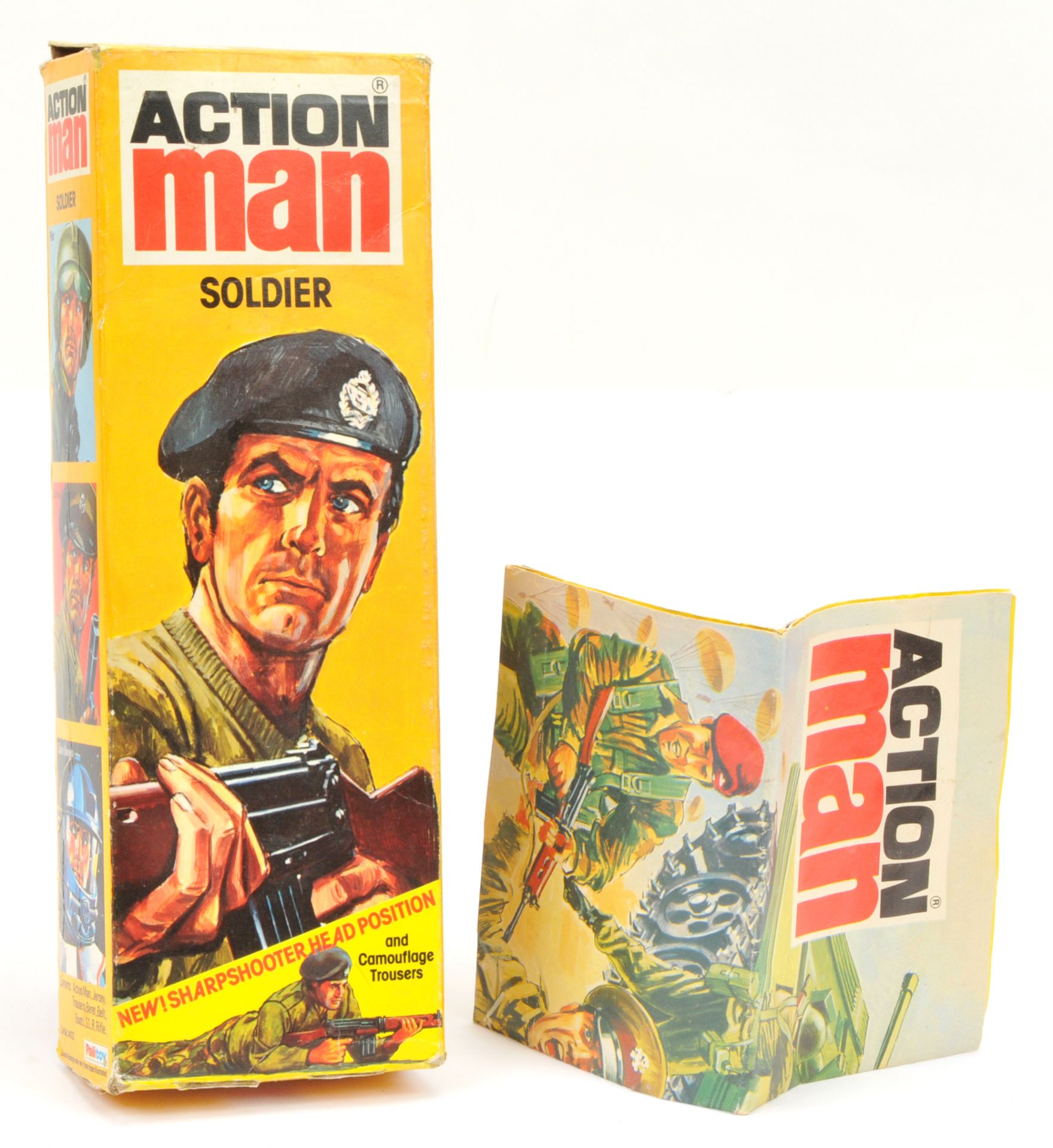 Palitoy Action Man EMPTY Soldier box. Condition is Fair Plus.
