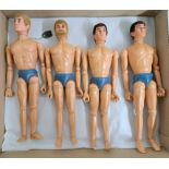 Palitoy Action Man vintage dynamic eagle-eyed figures/loose/undressed, a group which appear to be...