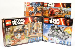 Lego Star Wars group of boxed sets (1) 75139 Battle On Takodana (2) 75100 First Order Snowspeeder...