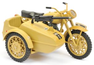 Palitoy Action Man German Motorcycle and Sidecar, includes machine gun, Good Plus, unboxed.